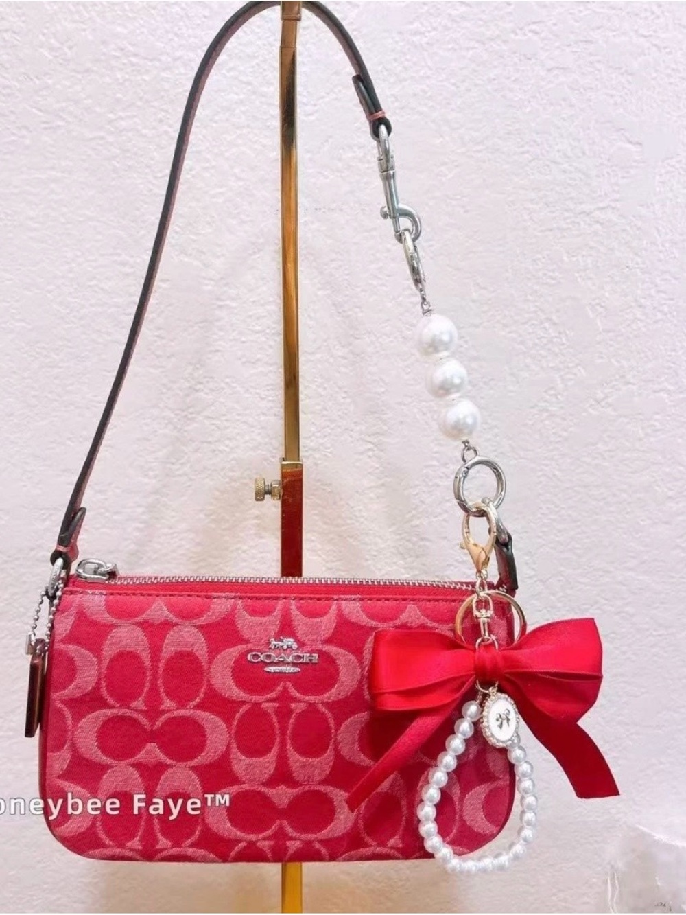 Nwt Coach CCZ48 Nolita 19 In Signature Denim Silver/True Red